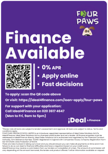 0% finance, Four Paws Groom School